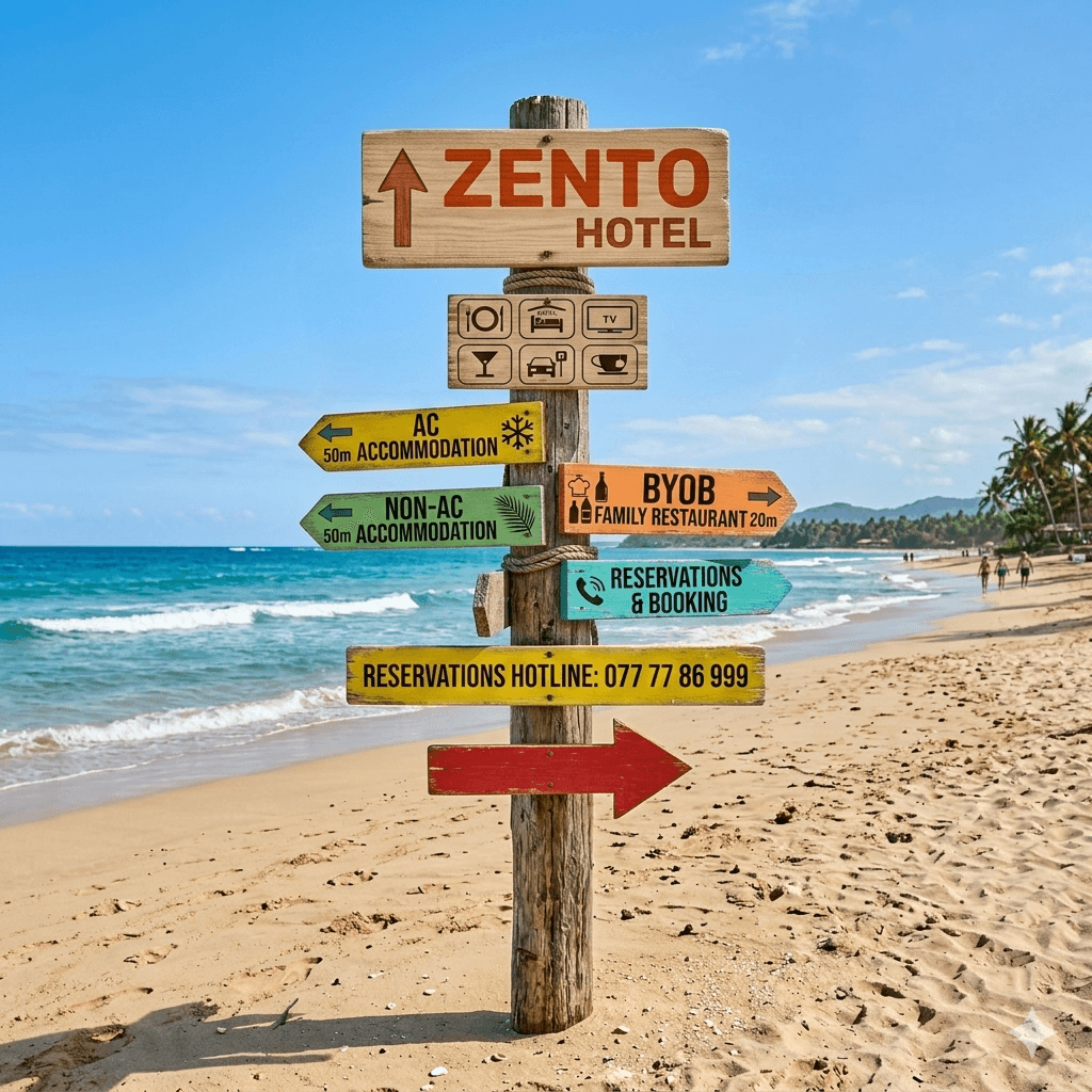 Beach signpost